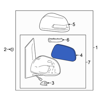 Toyota OE - Front Right Door Mirror Glass