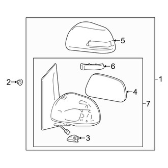 Toyota OE - Front Door Mirror Housing