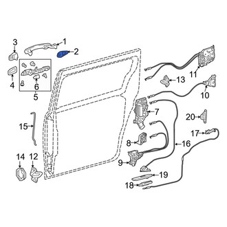 Toyota OE - Rear Outer Sliding Door Handle Gasket