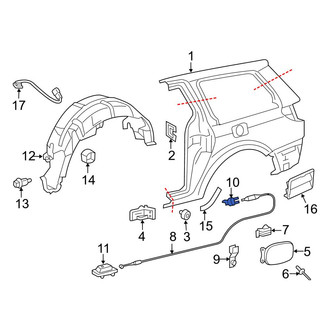 Toyota OE - Rear Fuel Filler Door Lock Actuator Clip