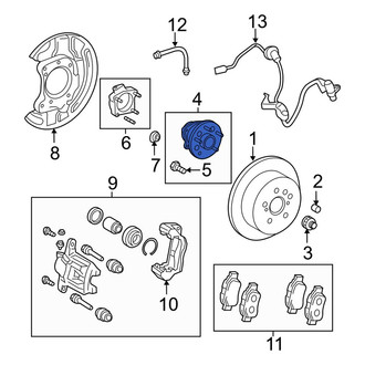 Toyota OE - Rear Wheel Bearing and Hub Assembly