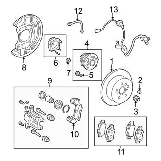 Toyota OE - Rear Suspension - Brake Components (AWD)