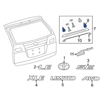 Toyota OE - Deck Lid Finish Panel Clip