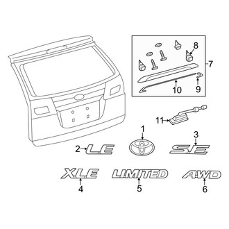 Toyota OE - Lift Gate - Exterior Trim