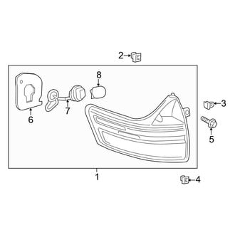 Toyota OE - Rear Lamps - Tail Lamps (On Side Panel), (L / LE / Limited / XLE)