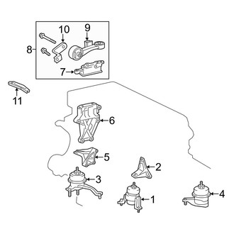 Toyota OE - Engine / Transaxle - Engine & Transmission Mounting (2.7L)