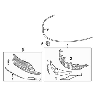 Toyota OE - Front Bumper & Grille - Grille & Components