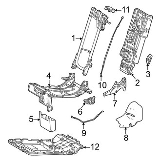 Toyota OE - Seats & Tracks - Second Row Seats (8 Passenger, Center Frame & Trim), (LE / XLE)