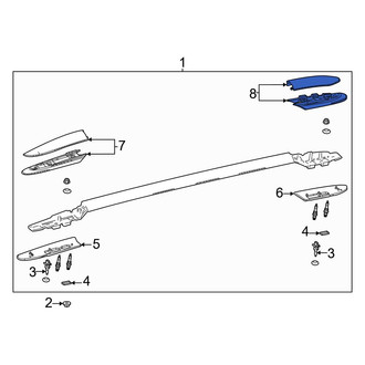 Toyota OE - Rear Left Roof Luggage Carrier Side Rail Cap