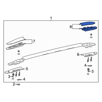 Toyota OE - Front Right Roof Luggage Carrier Side Rail Cap