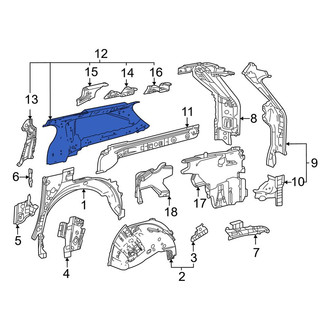 Toyota OE - Rear Left Roof Panel