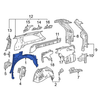 Toyota OE - Rear Right Outer Wheel Housing Side Panel