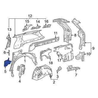 Toyota OE - Left Body C-Pillar Reinforcement