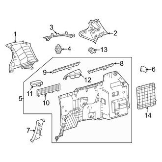 Toyota OE - Side Panel - Interior Trim (Left Side, W/O Spare Tire)