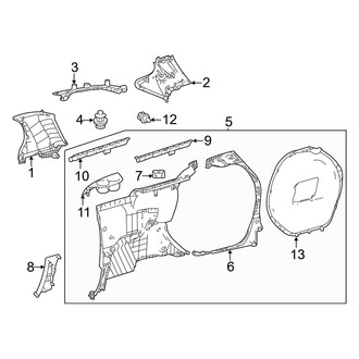 Toyota OE - Side Panel - Interior Trim (Left Side, With Spare Tire)