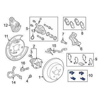 Toyota OE - Rear Disc Brake Hardware Kit