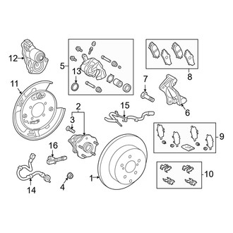 Toyota OE - Rear Suspension - Brake Components (AWD)