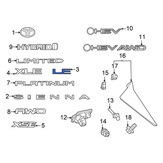 Toyota OE - Rear Deck Lid Emblem