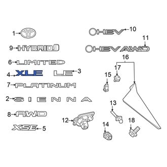 Toyota OE - Rear Deck Lid Emblem