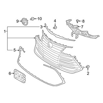 Toyota OE - Front Bumper & Grille - Grille & Components (Gray, With Chrome Surround)