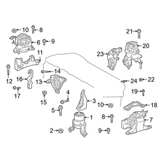 Toyota OE - Engine / Transaxle - Engine & Transmission Mounting (2.5L)