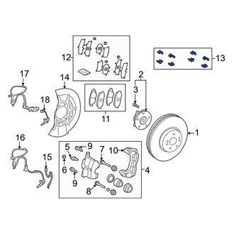 Toyota OE - Front Disc Brake Hardware Kit