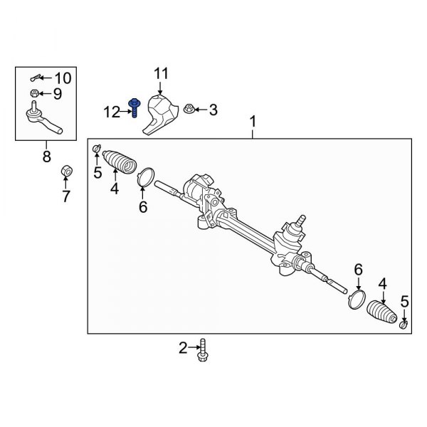 Rack and Pinion Heat Shield Bolt