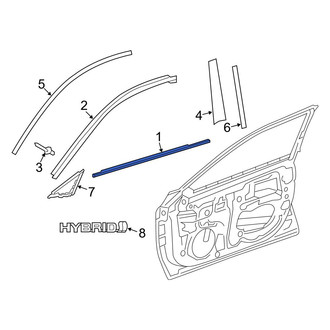 Toyota OE - Front Left Door Belt Molding