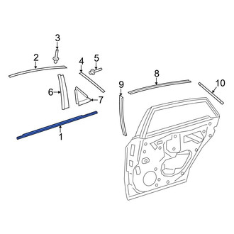 Toyota OE - Rear Right Door Belt Molding