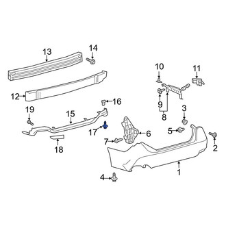 Toyota OE - Bumper Cover Support Rail Clip