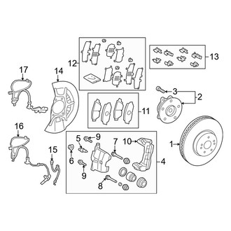 Toyota OE - Front Suspension - Brake Components