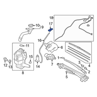 Toyota OE - Front Windshield Washer Nozzle