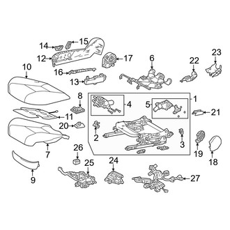 Toyota OE - Seats & Tracks - Passenger Seat Components (Seat Cushion Components)