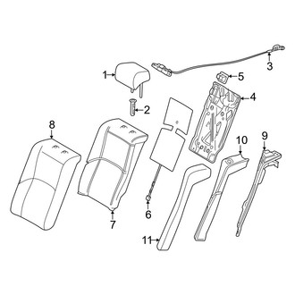 Toyota OE - Seats & Tracks - Rear Seat Components (Drivers Side Seat, Back Components)