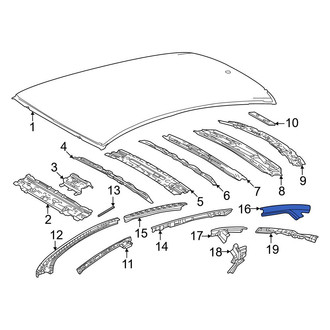Toyota OE - Rear Left Outer Roof Side Rail
