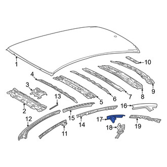 Toyota OE - Center Right Outer Roof Side Rail