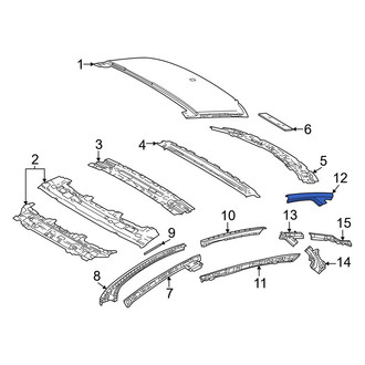Toyota OE - Rear Right Outer Roof Side Rail