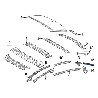 Toyota OE - Center Right Outer Roof Side Rail