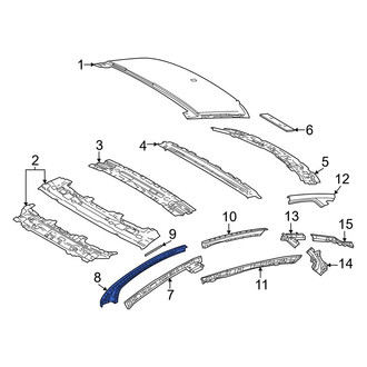 Toyota OE - Center Left Outer Roof Side Rail