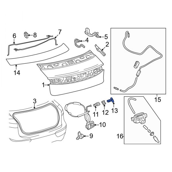 Toyota OE 6929153012 - Rear Deck Lid Release Lever