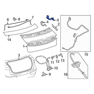 Toyota OE - Left Deck Lid Hinge Cap