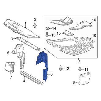 Toyota OE - Front Left Radiator Support Air Deflector