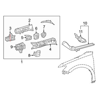 Toyota OE - Fender - Structural Components & Rails (Lower Rail & Components)