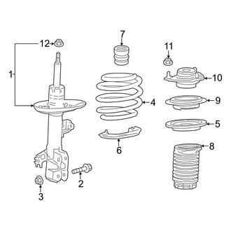 Toyota OE - Front Suspension - Struts & Components