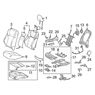 Toyota OE - Seats & Tracks - Passenger Seat Components (With Power)