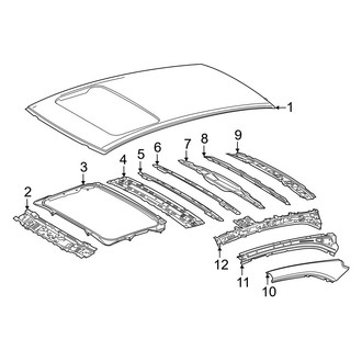 Toyota OE - Roof & Components (W/O Panoramic Glass), (LE / Nightshade / SE)