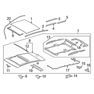 Toyota OE - Roof - Sunroof (With Panoramic Glass), (XLE / XSE)