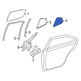 Toyota OE - Rear Left Vent Window Assembly