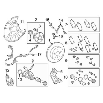Toyota OE - Rear Suspension - Brake Components (FWD)