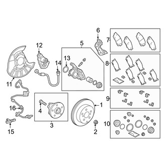 Toyota OE - Rear Suspension - Brake Components (AWD)
